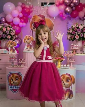 Vestido Mini Miss Temático Patrulha Canina - Sky