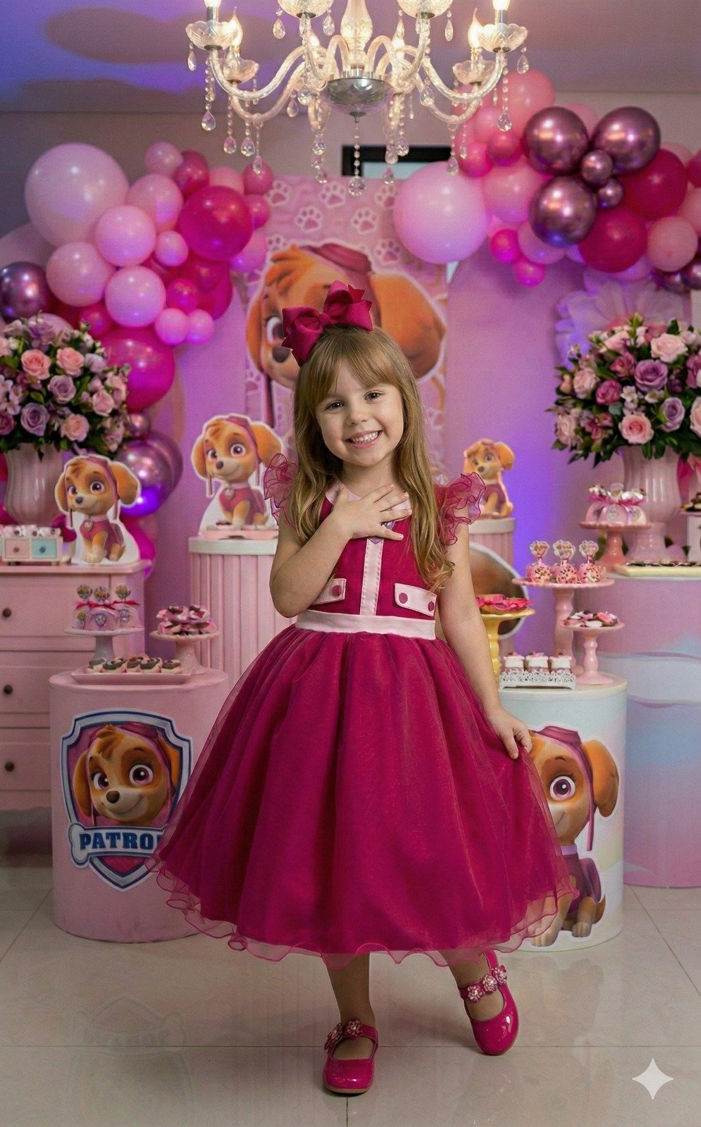 Vestido Mini Miss Temático Patrulha Canina - Sky - Imagem 3