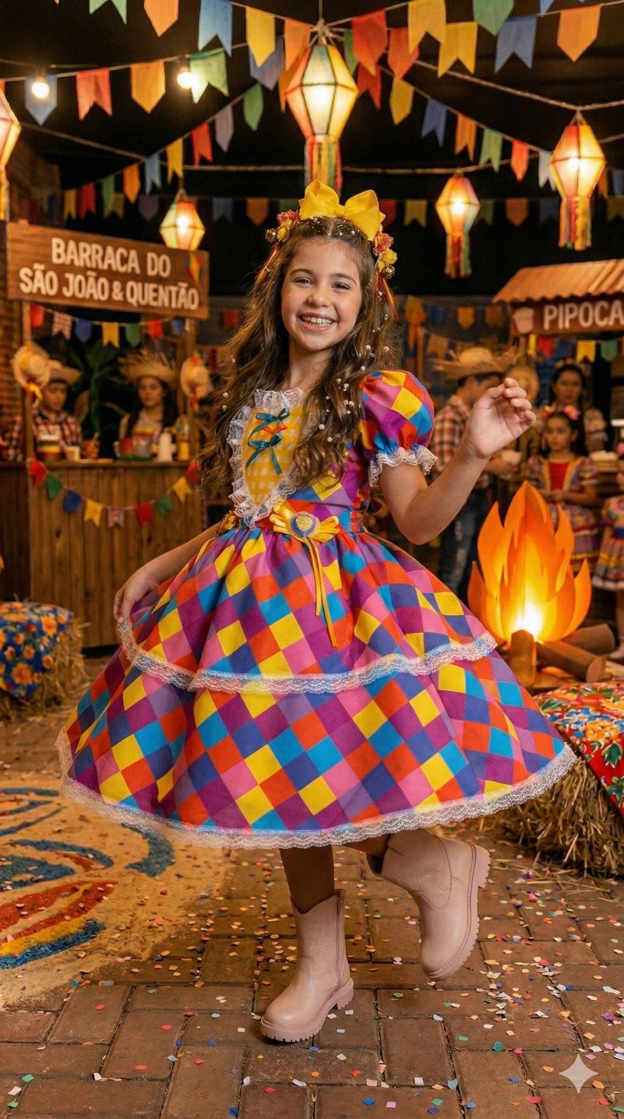 Vestido Marie Junino Coração Caipira - Imagem 2