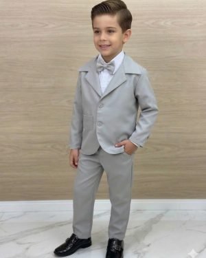 Conjunto Social Miss Cherry Jorge Terno Cinza Claro