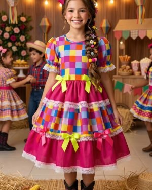 Vestido Junino Mimadine Luxo Amora