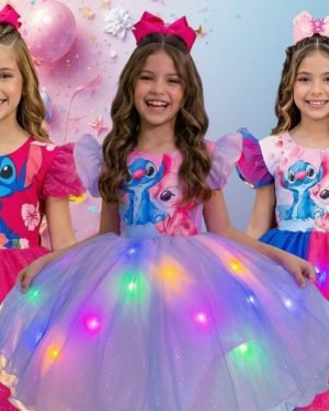 Vestido Tematicos Ysa Kids Lilo Stitch com Led