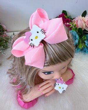 Laço Belli Tematico Hello Kitty + Pulseiras