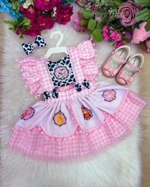 Romper/Vestido Princesa Belli Tematico Fazendinha