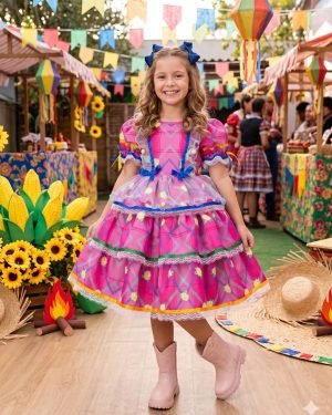 Vestido Bella Child Junino Quermesse Estrela do Arraiá