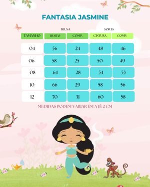 Fantasia Princesa Belli Princesa Jasmine Rosa