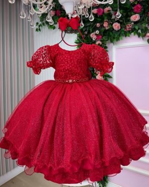 Vestido Bella Child Laize Vermelho Modelo 2