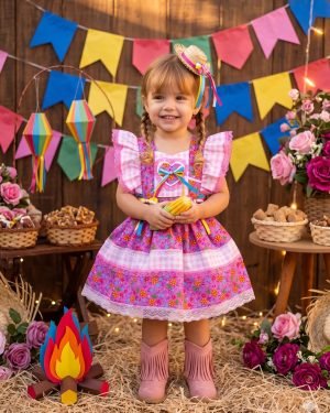 Romper/Vestido Princesa Belli Junino Quermesse Baby
