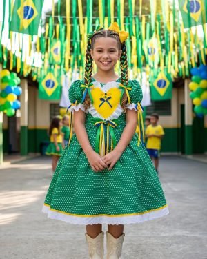 Vestido Marie Junino Luxo Arraia da Copa - Brasil