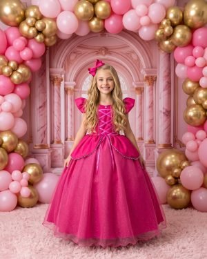Fantasia/ Vestido Mini Miss Longo A Bela Adormecida - Aurora Pink