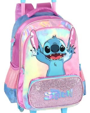 Mochila de Rodinhas Stitch Roxa