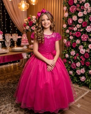 Vestido Mini Miss Longo Carol Pink