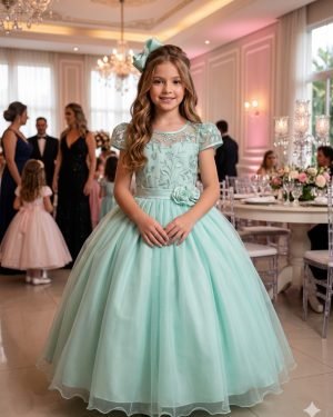 Vestido Mini Miss Longo Carol Verde Menta