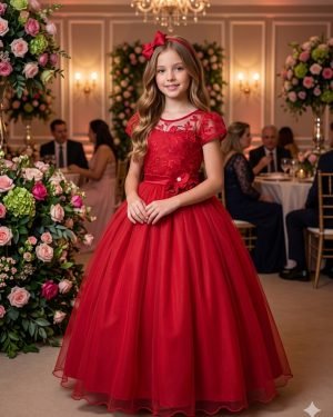 Vestido Mini Miss Longo Carol Vermelho